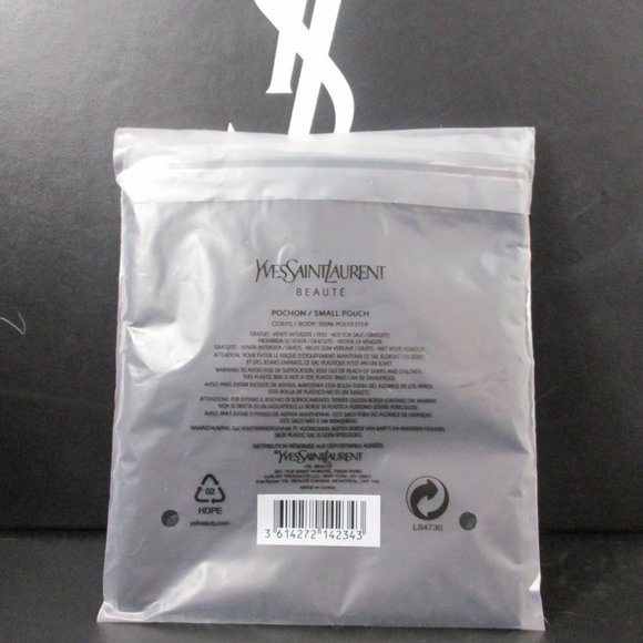 YSL YVES SAINT LAURENT BEAUTE BLACK SMALL POUCH NEW - Picture 2 of 3